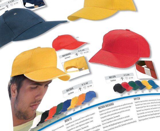Il nostro catalogo completo dei cappellini in magazzino
